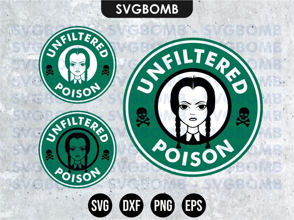 Wednesday Addams Starbucks Unfiltered Poison Svg Vectorency