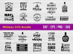 Whiskey SVG Bundle Cut File PNG Transparent
