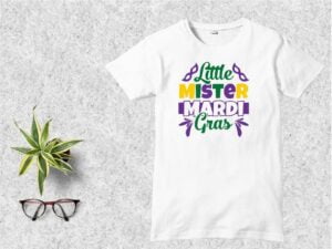 Little Mister Mardi Gras T Shirt Design SVG