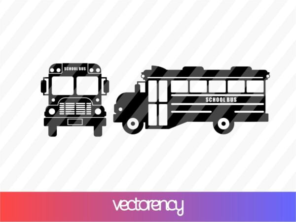 School Bus Vector Silhouette SVG