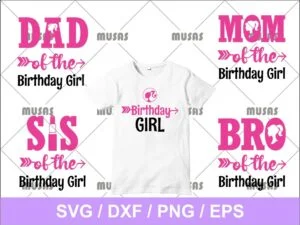 Birthday Girl Barbie T Shirt Design SVG