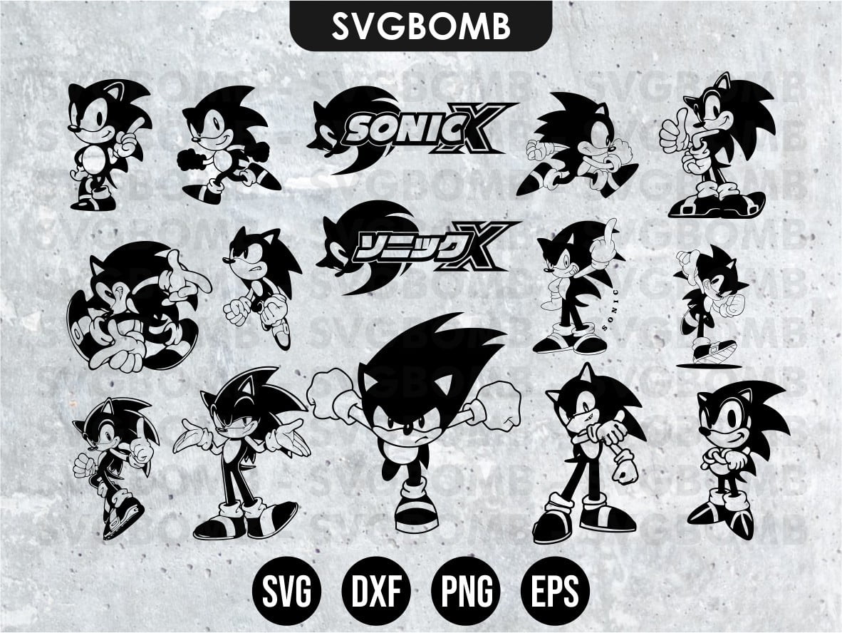 Sonic Svg Bundle, Sonic Cricut Vector, Funny Art, Sonic Clipart SVG ...
