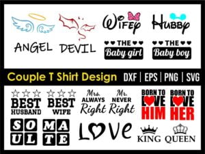 Couple T Shirt Design SVG