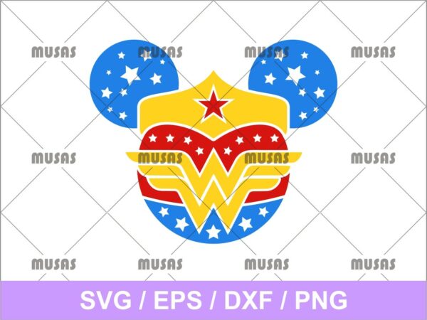 Disney Minnie Mouse Wonder Woman SVG
