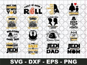 Family Mom Dad Star Wars SVG