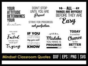 Growth Mindset Classroom Quotes SVG