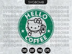 Hello Coffee Hello Kitty Starbuck SVG