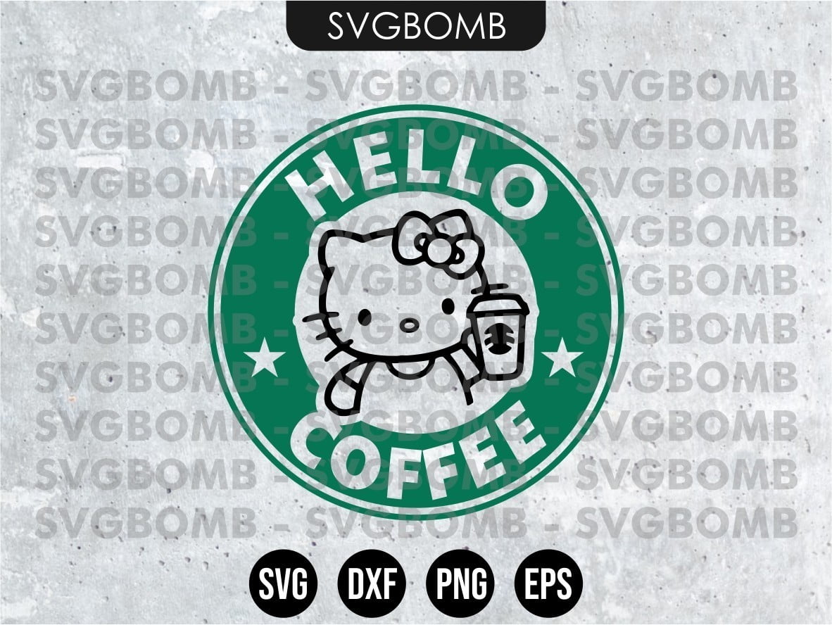 Hello Coffee Hello Kitty Starbucks SVG