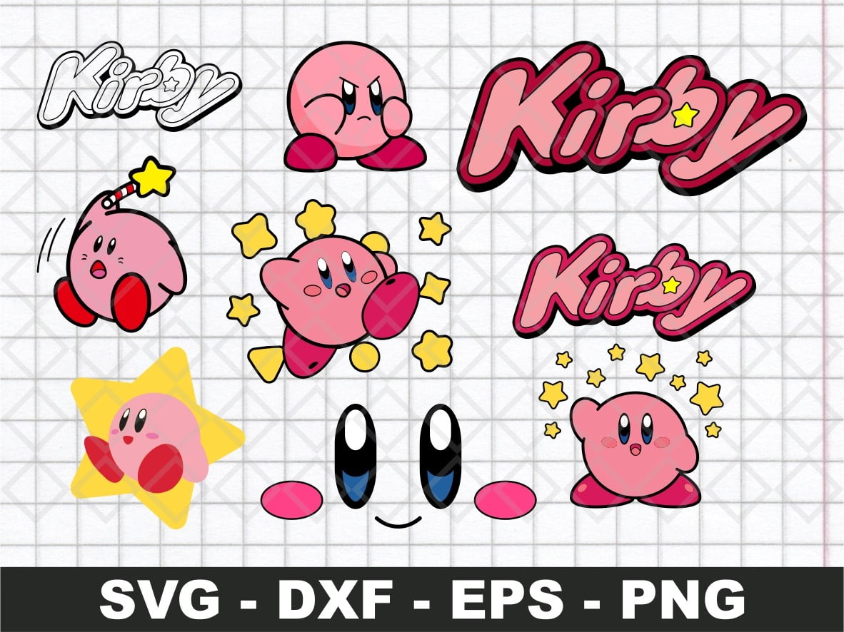 dxf svg Instant Download Kirby Svg 03 Cricut Silhouette Cut File