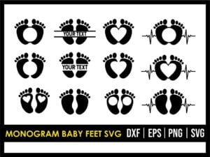 Monogram Baby Feet SVG
