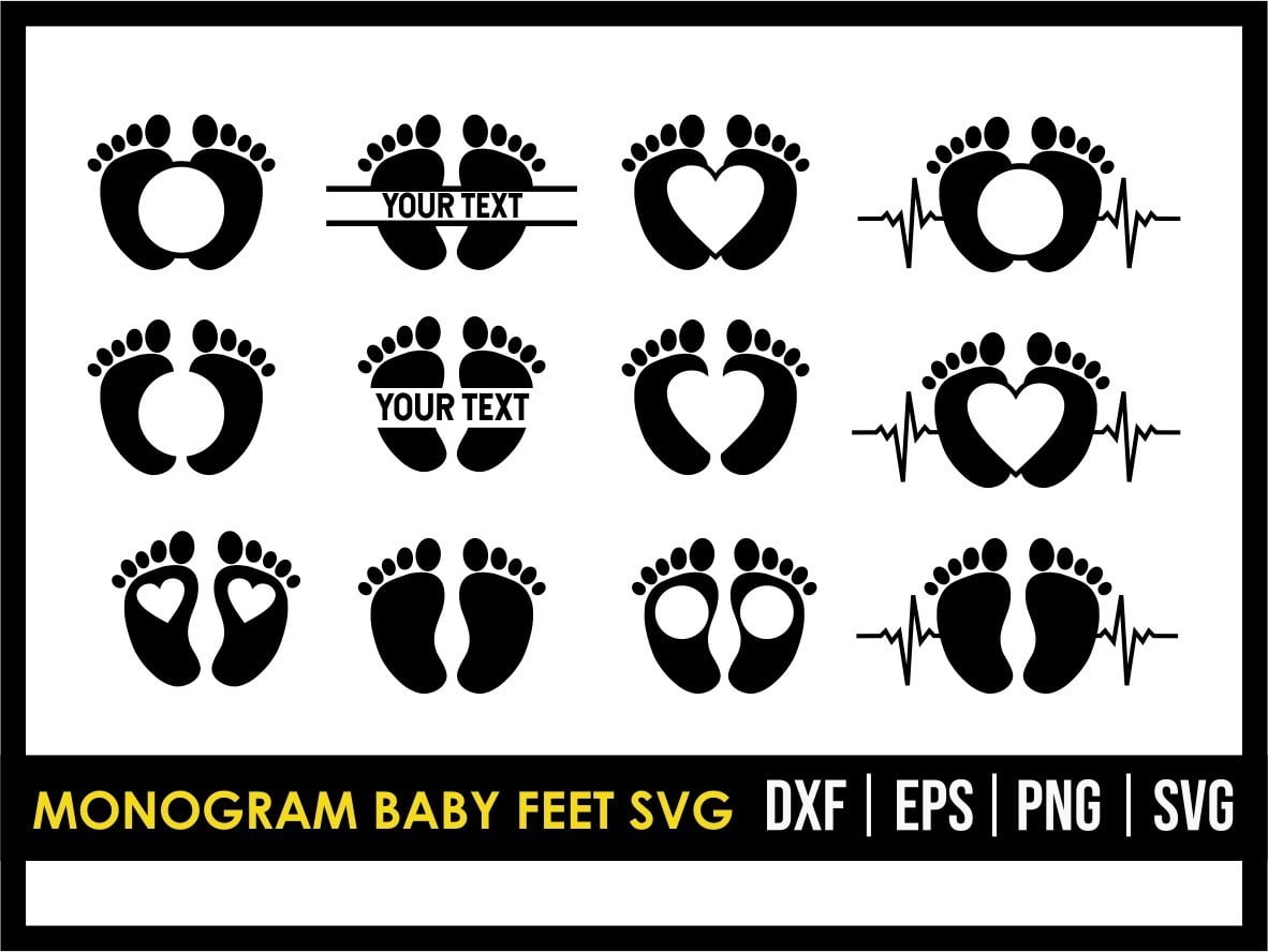 Download Monogram Baby Feet Svg Vectorency