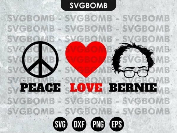 Download Peace Love Bernie Svg Vectorency