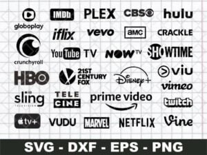Popular TV Streaming Services Logo SVG