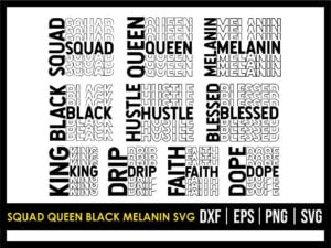 Squad Queen Black Melanin SVG