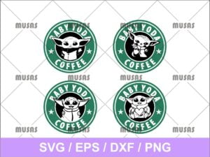 Starbucks Coffee Baby Yoda SVG