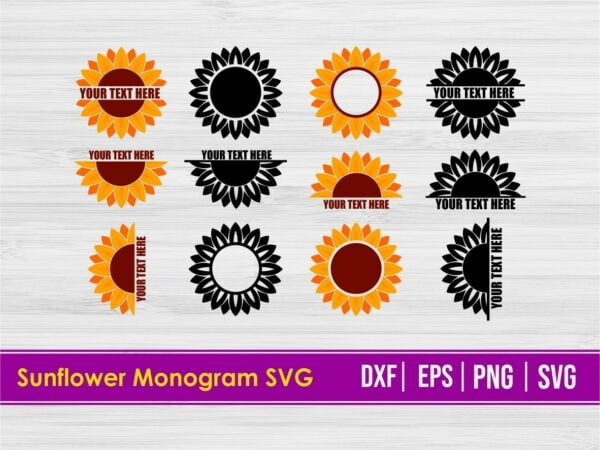 Sunflower Monogram SVG
