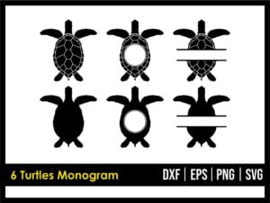 Turtles Monogram SVG