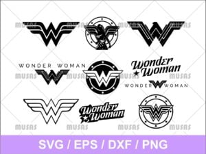 Wonder Woman Silhouette Logo SVG