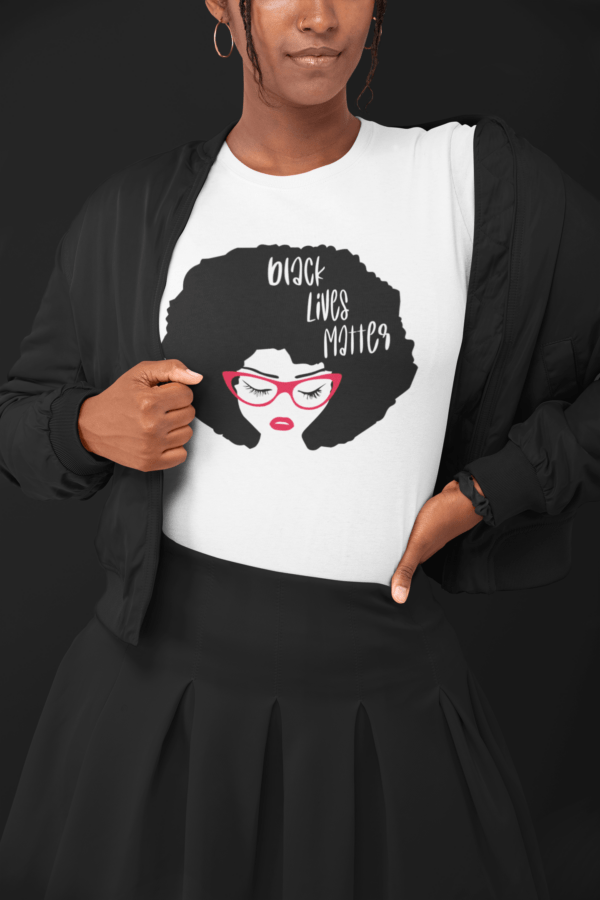 t shirt mockup of a woman in a monochromatic outfit posing at a studio 32795 1 Vectorency African American Woman svg, Black lives matter svg, Black woman svg, Afro svg, Afro woman svg, Anti Racism svg, Queen svg, Girl power svg