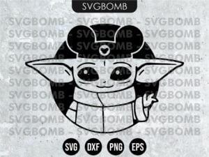 Baby Yoda Mickey Ears SVG