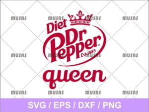 Diet Dr Pepper Queen SVG