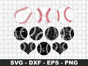 Distressed Baseball SVG
