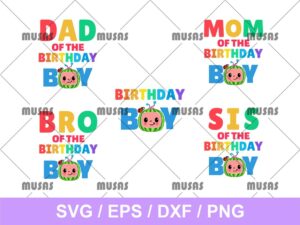Family Birthday Boy Cocomelon SVG