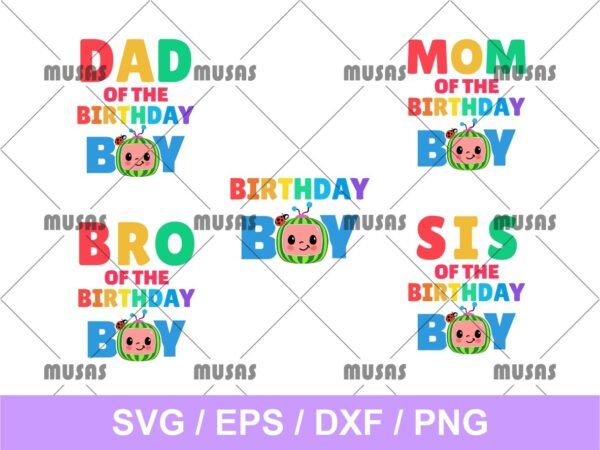 Family Birthday Boy Cocomelon SVG