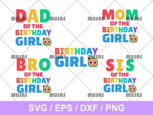 Family Birthday Girl Cocomelon SVG