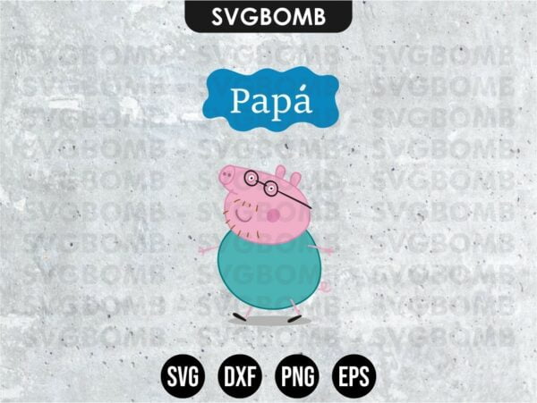Family Papa Peppa Pig SVG
