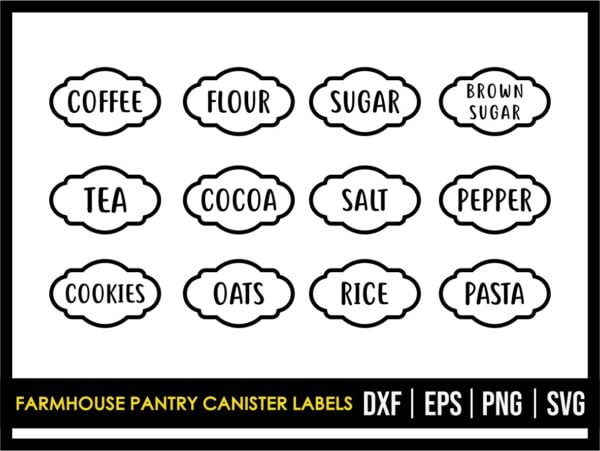 Farmhouse Pantry Canister Labels