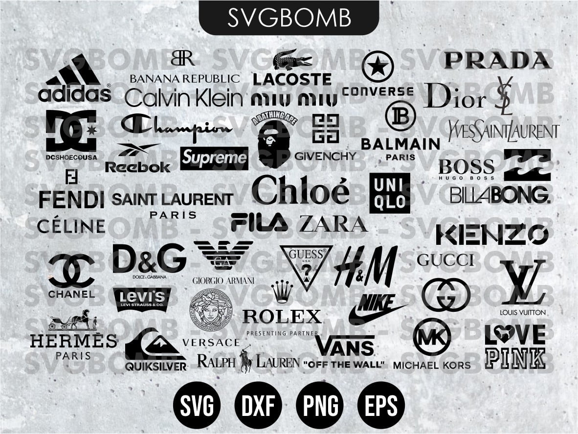 World's Fashion Brands Logos in SVG Vector and PNG File Format