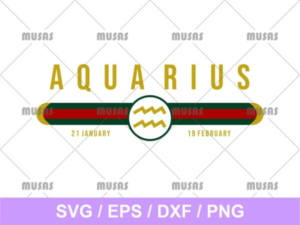 Gucci Aquarius Zodiac SVG