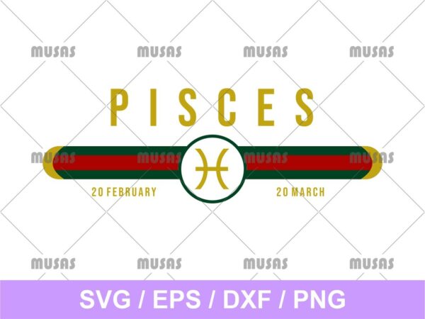 Gucci Pisces Zodiac SVG