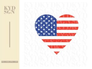 Heart American Flag SVG