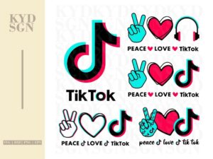 Peace Love Tiktok SVG