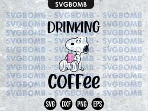 Snoopy Drinking Coffee SVG
