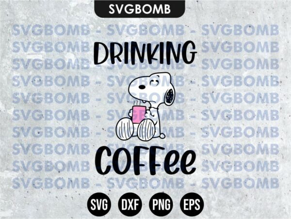 Snoopy Drinking Coffee SVG