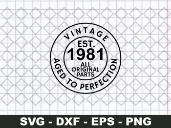 Download Vintage 1981 Shirt Svg Vectorency