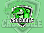 crocodile logo esport vector