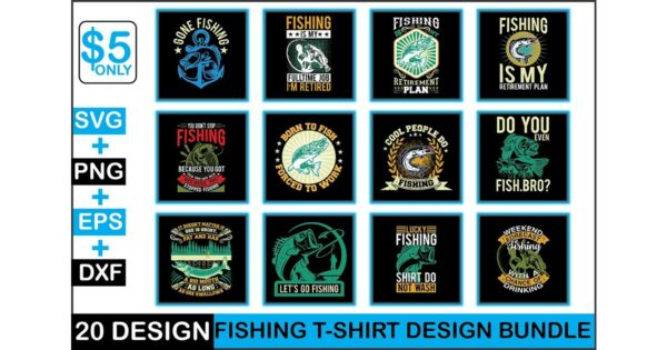 2 Vectorency Fishing T-shirt Design Bundle