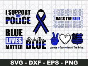 Black The Blue Police SVG