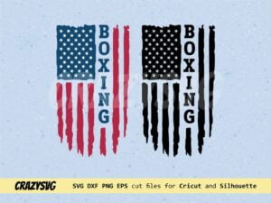 Boxing American Flag Distressed SVG