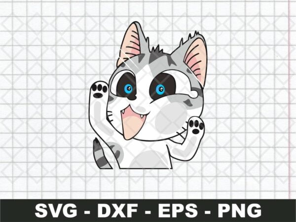 Cat Funny Sticker SVG