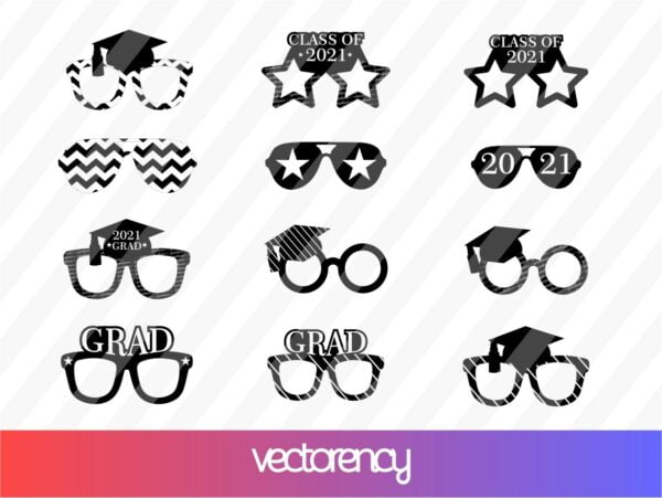 Class of 2021 Graduation Party Photo Booth Props SVG