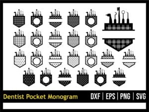 Dentist Pocket SVG Cut File Monogram