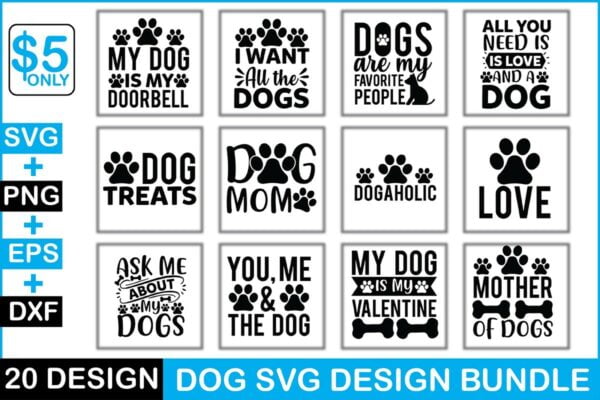 Dog Svg Design Bundle Vectorency Dog Svg Design Bundle