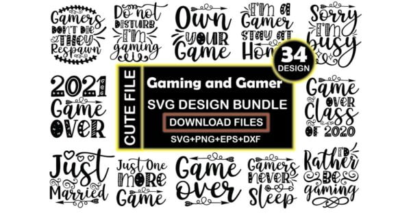 Gaming and Gamer Svg Design Bundle Vectorency Gaming and Gamer SVG Bundle