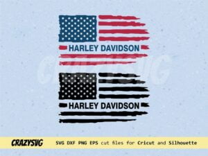 Harley Davidson American Flag Distressed SVG