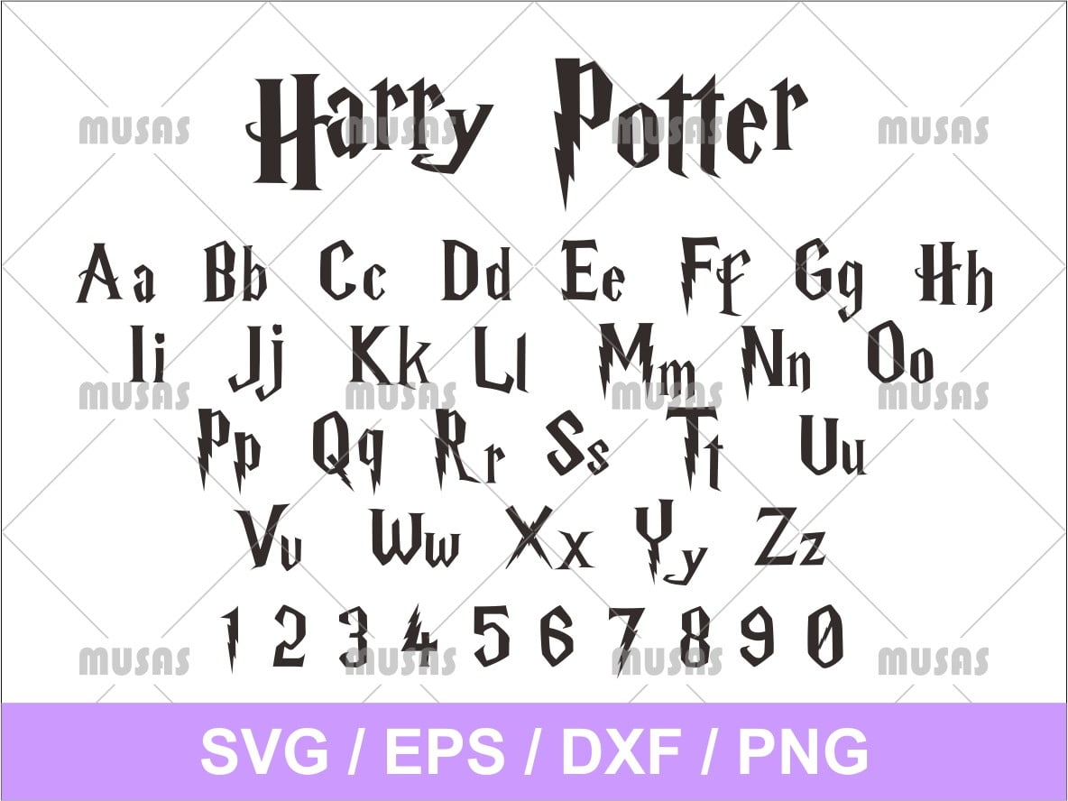 Harry Potter Font Alphabet Clipart SVG | Vectorency